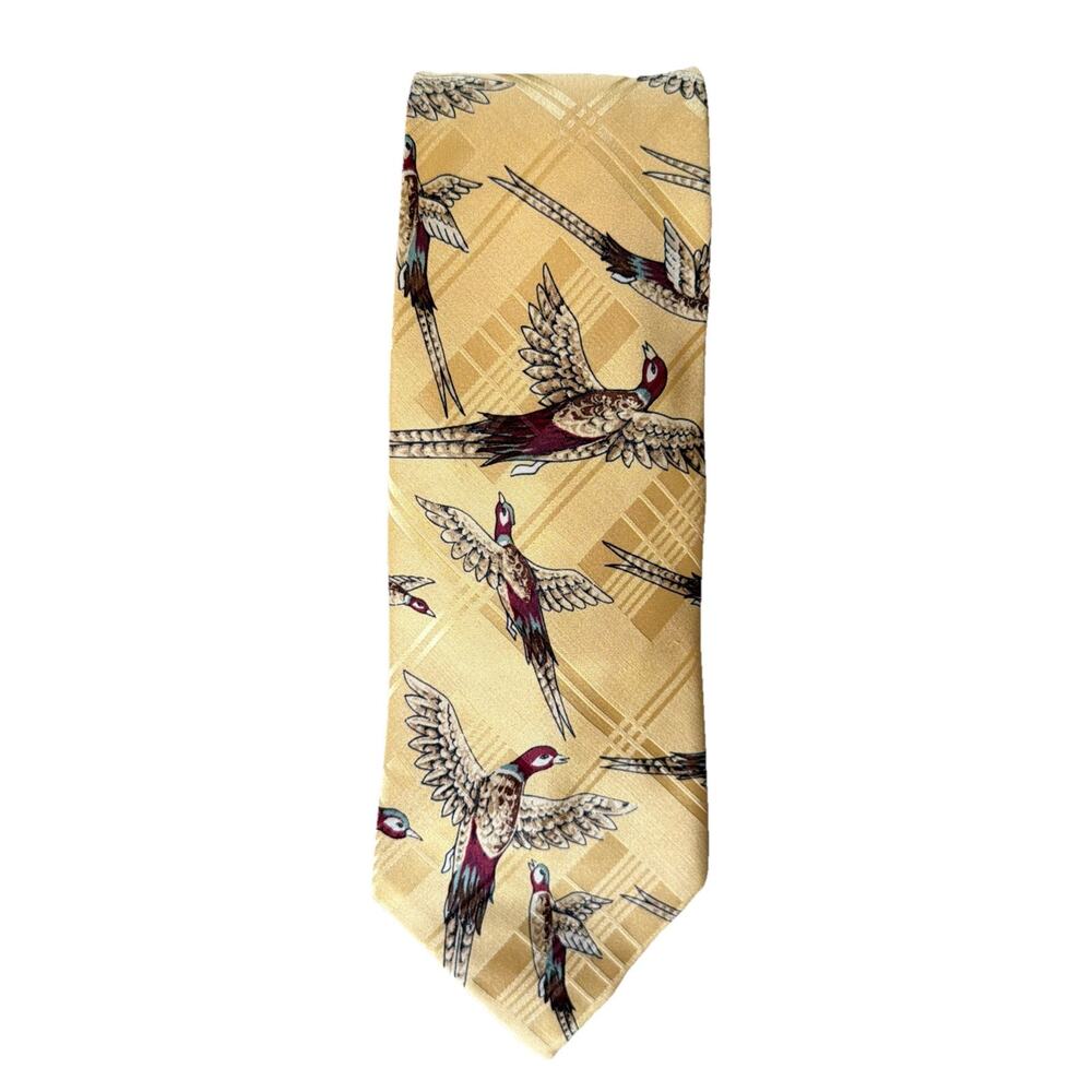 Polo Ralph Lauren Silk Tie Necktie Pleasant Hunting New Vintage Gold USA Gift